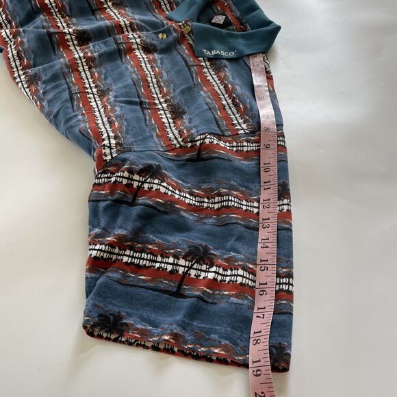 Vintage Tabasco Hot Sauce Polo Shirt Men's XL All Over Print Ocean Beachy Retro‎ - Picture 7 of 10
